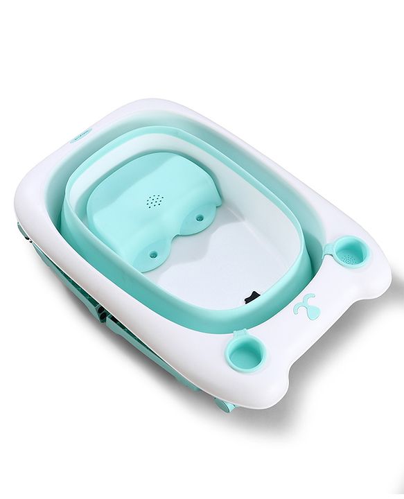 Babyhug 2-in-1 Foldable Baby Bath Tub with Bathing Chair & Soft Cushion - Red| Anti-Slip Base| Space-Saving Design| Comfortable & Safe for Newborns to Toddlers| 0-3 Years