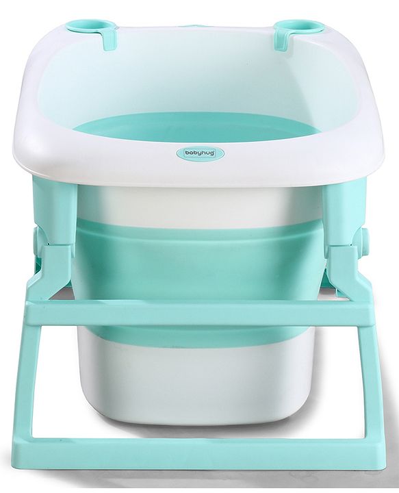 Babyhug 2-in-1 Foldable Baby Bath Tub with Bathing Chair & Soft Cushion - Red| Anti-Slip Base| Space-Saving Design| Comfortable & Safe for Newborns to Toddlers| 0-3 Years