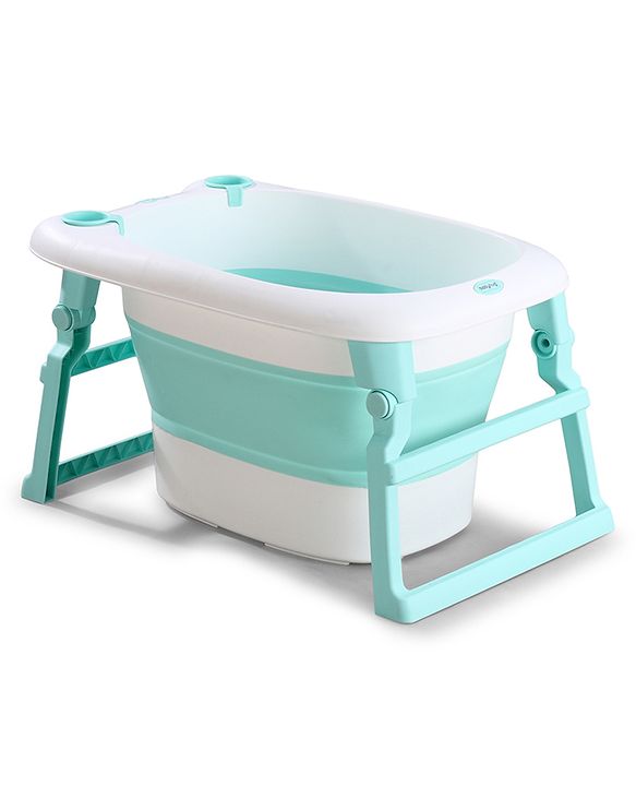 Babyhug 2-in-1 Foldable Baby Bath Tub with Bathing Chair & Soft Cushion - Red| Anti-Slip Base| Space-Saving Design| Comfortable & Safe for Newborns to Toddlers| 0-3 Years