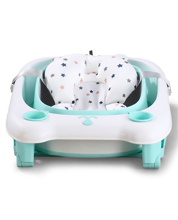 Babyhug 2-in-1 Foldable Baby Bath Tub with Bathing Chair & Soft Cushion - Red| Anti-Slip Base| Space-Saving Design| Comfortable & Safe for Newborns to Toddlers| 0-3 Years