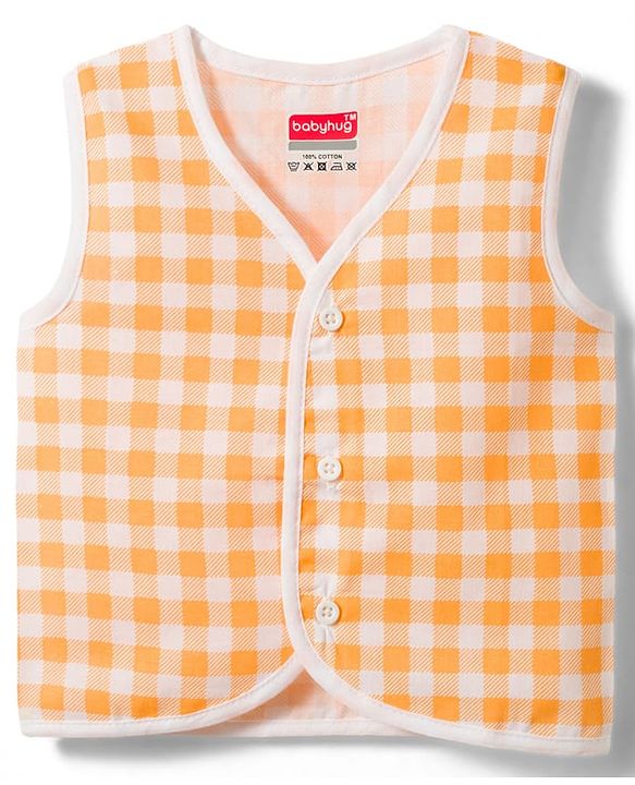 Babyhug 100% Cotton Woven Sleeveless Checks & Animal Printed Jhablas Pack of  3 - Multicolour