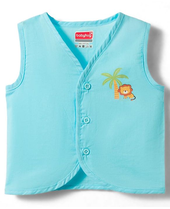 Babyhug 100% Cotton Woven Sleeveless Checks & Animal Printed Jhablas Pack of  3 - Multicolour