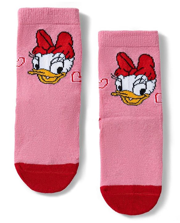 Cute Walk by Babyhug Knit Anti-Bacterial Ankle Length Socks With Disney Character Graphics Pack of 3 - Multicolor