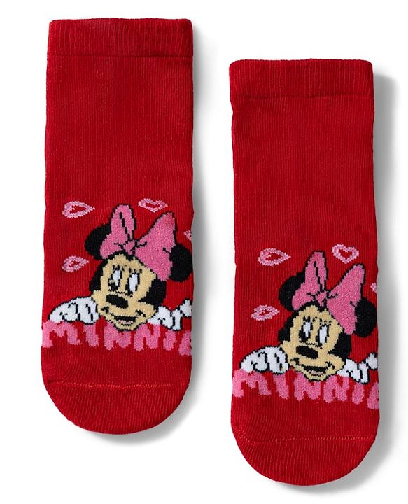 Cute Walk by Babyhug Knit Anti-Bacterial Ankle Length Socks With Disney Character Graphics Pack of 3 - Multicolor