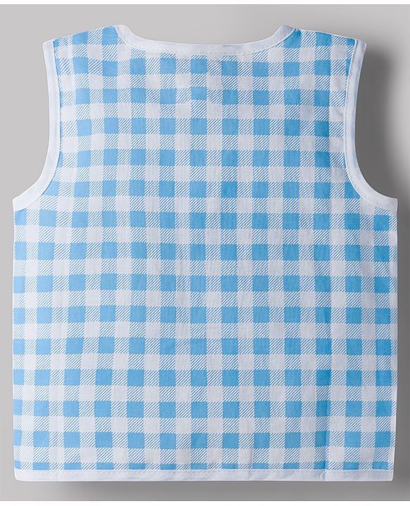 Babyhug 100% Cotton Cambric Woven Sleeveless Front Open Jhablas With Sea Life Print Pack of 3 - Multicolor