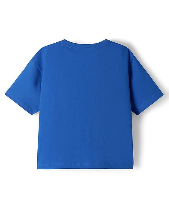 Pine Kids Cotton Knit Half Sleeves T-Shirt With Love Yourself Print - Royal Blue