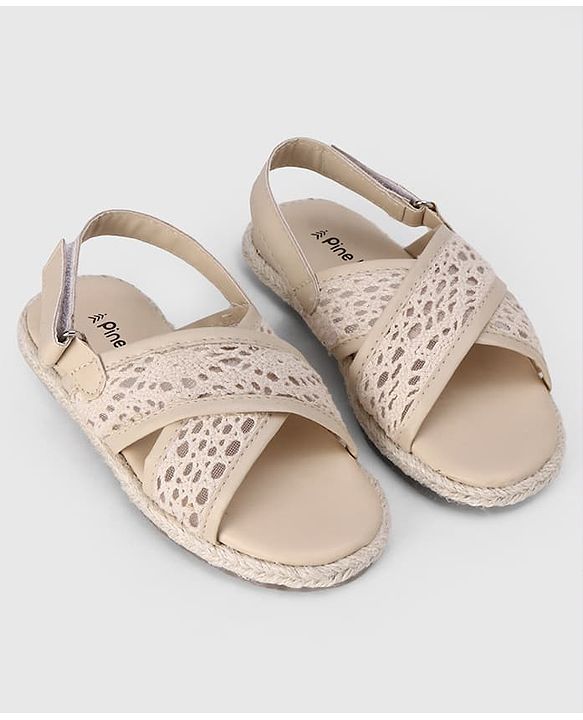 Pine Kids Velcro Closure Sandal - Beige