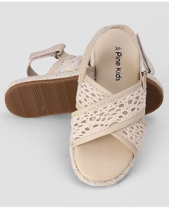 Pine Kids Velcro Closure Sandal - Beige