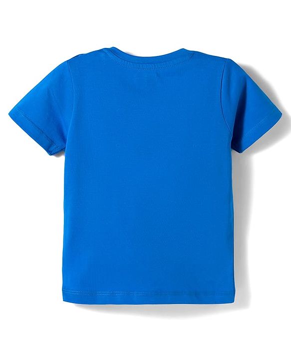 Babyhug Cotton Knit Half Sleeves T-Shirt & Short Night Suit with Striped & Shark Print -  Blue