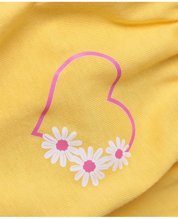 Babyhug 100% Cotton Single Jersey Knit Bloomer with Hearts & Floral Pack of 3 - Dark Pink Yellow & Navy