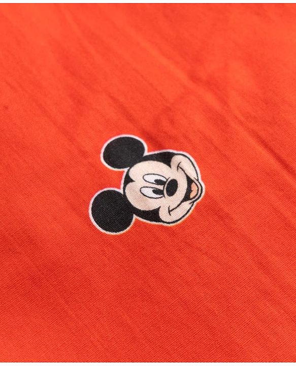 Babyhug Disney 100% Cotton Woven Half Sleeves Shirt With Mickey Mouse Graphic- Red