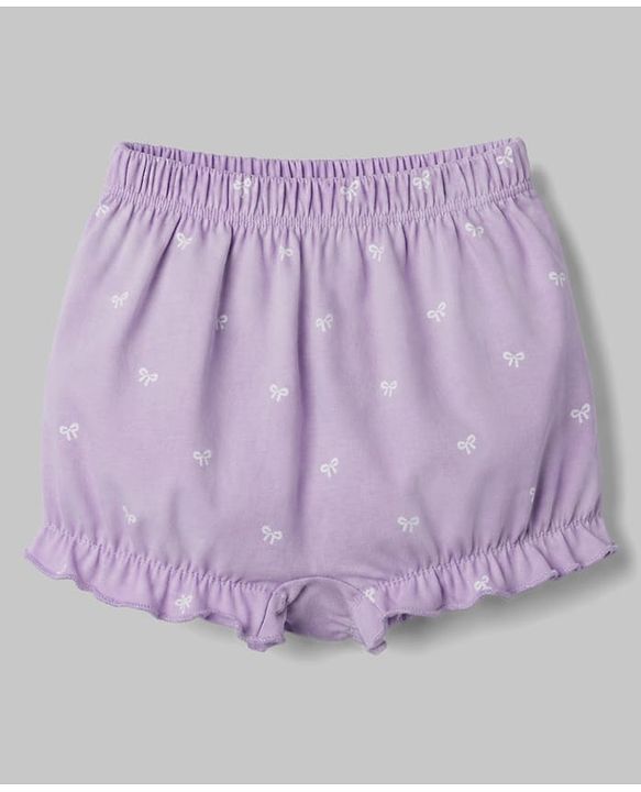 Babyhug 100% Cotton Single Jersey Knit Bear Printed Bloomers Pack of 3 - Mauve & White