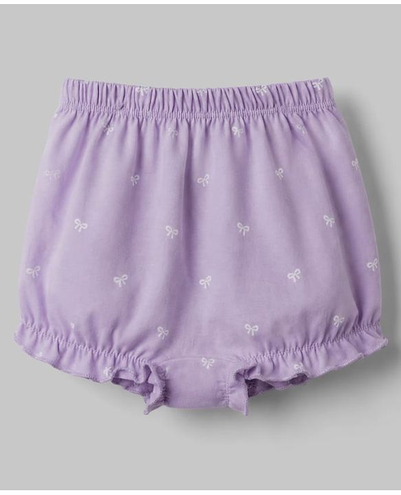 Babyhug 100% Cotton Single Jersey Knit Bear Printed Bloomers Pack of 3 - Mauve & White