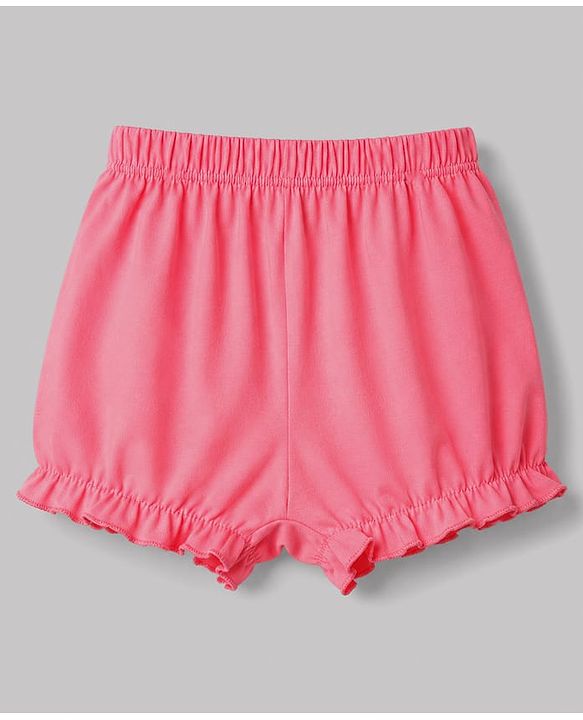 Babyhug 100% Cotton Single Jersey Knit Bear Printed Bloomers Pack of 3 - Mauve & White