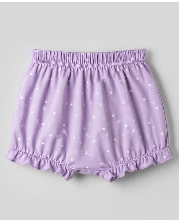 Babyhug 100% Cotton Knit Polka Dots Printed Bloomers Pack of 3 - Peach Lilac & White