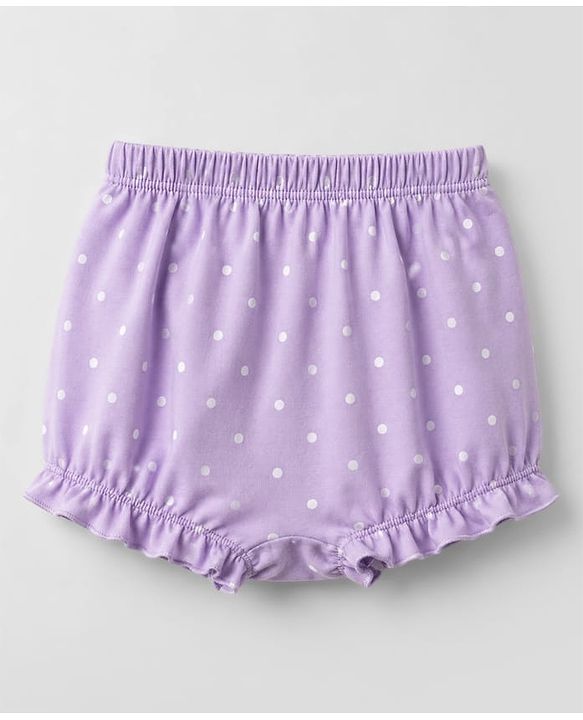 Babyhug 100% Cotton Knit Polka Dots Printed Bloomers Pack of 3 - Peach Lilac & White