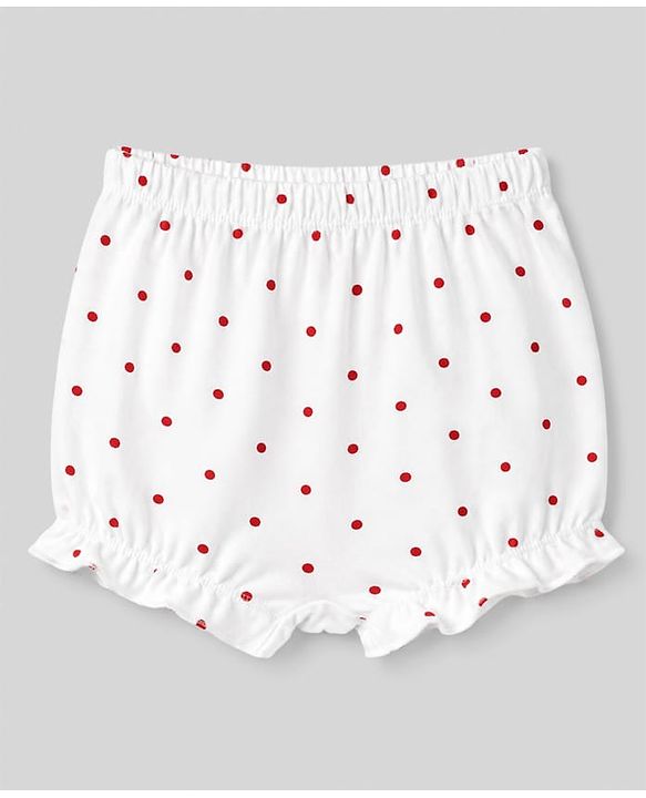 Babyhug 100% Cotton Knit Polka Dots Printed Bloomers Pack of 3 - Peach Lilac & White