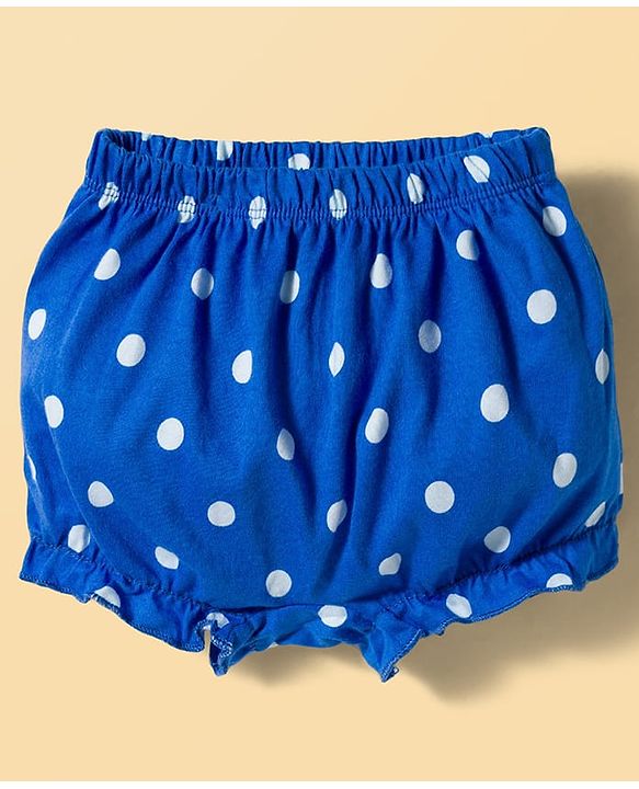 Babyhug 100% Cotton Knit Polka Dots & Hearts Printed Bloomers Pack Of 3 - Multicolour