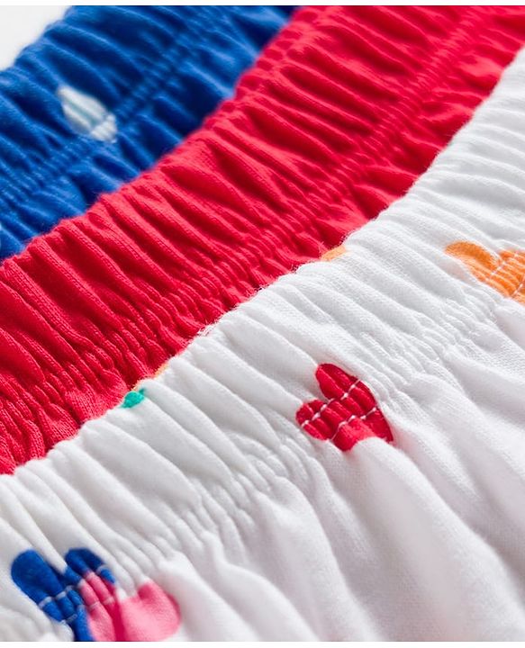 Babyhug 100% Cotton Knit Polka Dots & Hearts Printed Bloomers Pack Of 3 - Multicolour