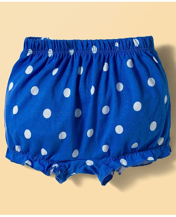 Babyhug 100% Cotton Knit Polka Dots & Hearts Printed Bloomers Pack Of 3 - Multicolour