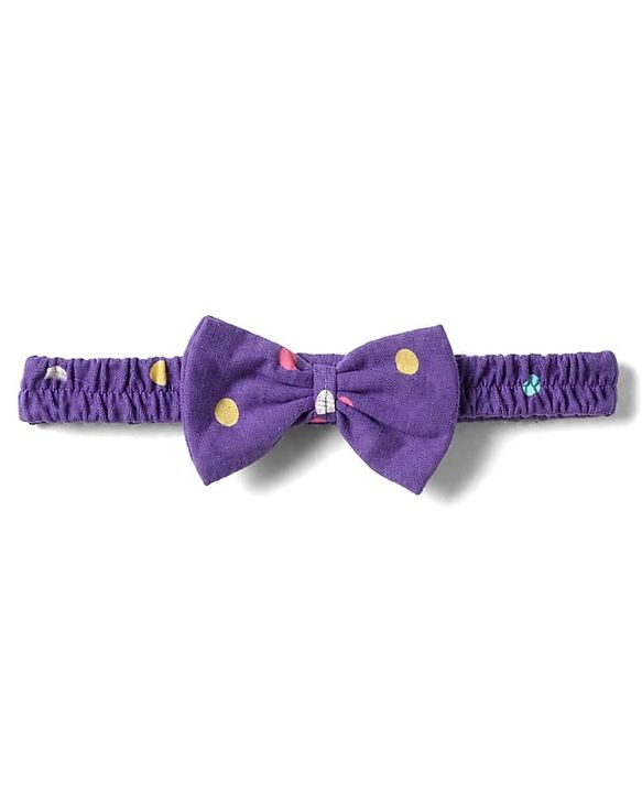Babyhug Single Jersey Knit Sleeveless Tiered Frock & Headband With Polka Dot Print -Purple