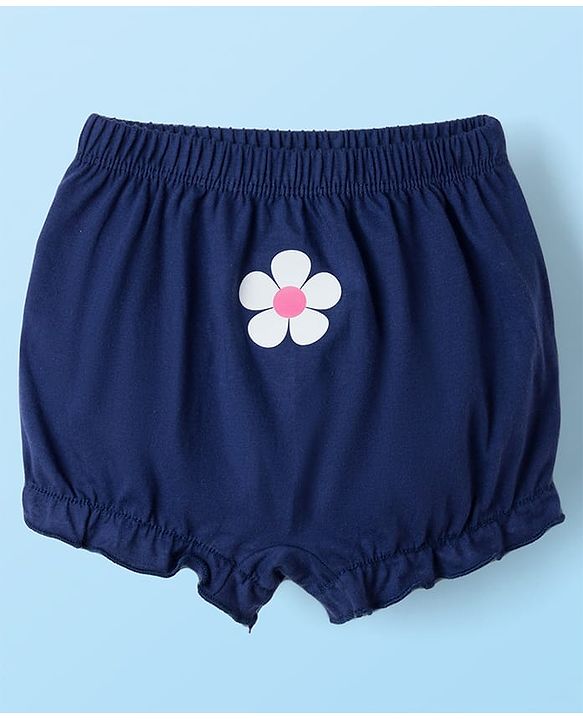 Babyhug 100% Cotton Knit Bloomers With Floral Print Pack of 3 - Multicolor