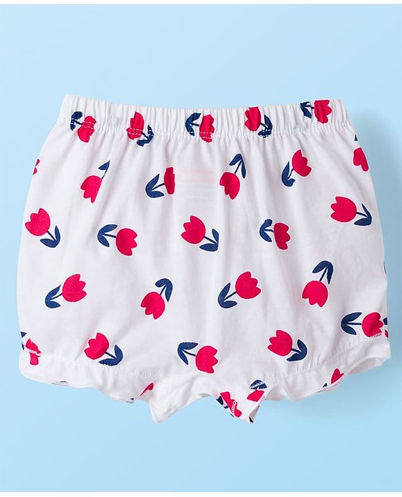 Babyhug 100% Cotton Knit Bloomers With Floral Print Pack of 3 - Multicolor