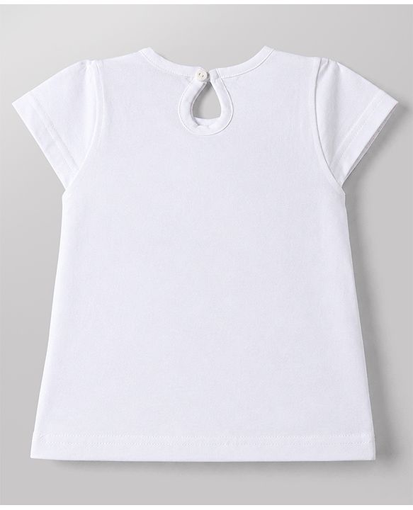 Babyhug Cotton Knit T-Shirts Half Sleeves with Graphics White 6-9 Months