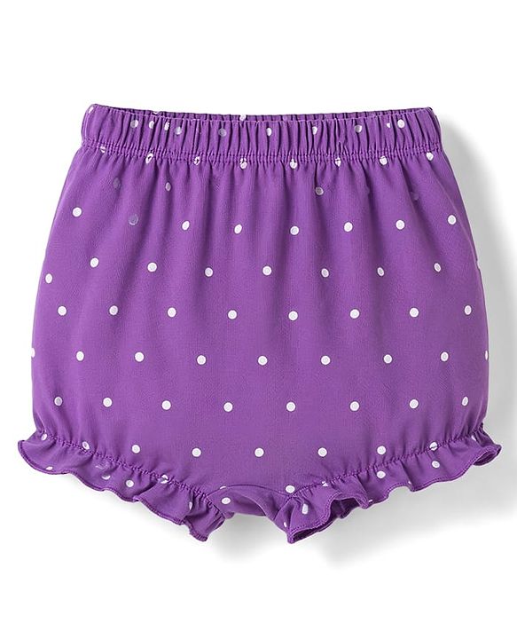 Babyhug 100% Cotton Single Jersey Knit Polka Dot Printed Bloomers Pack of 3 - Dark Pink & Light Blue
