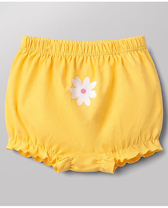 Babyhug 100% Cotton Single Jersey Knit Bloomers With Floral Print Pack of 3 - Multicolor