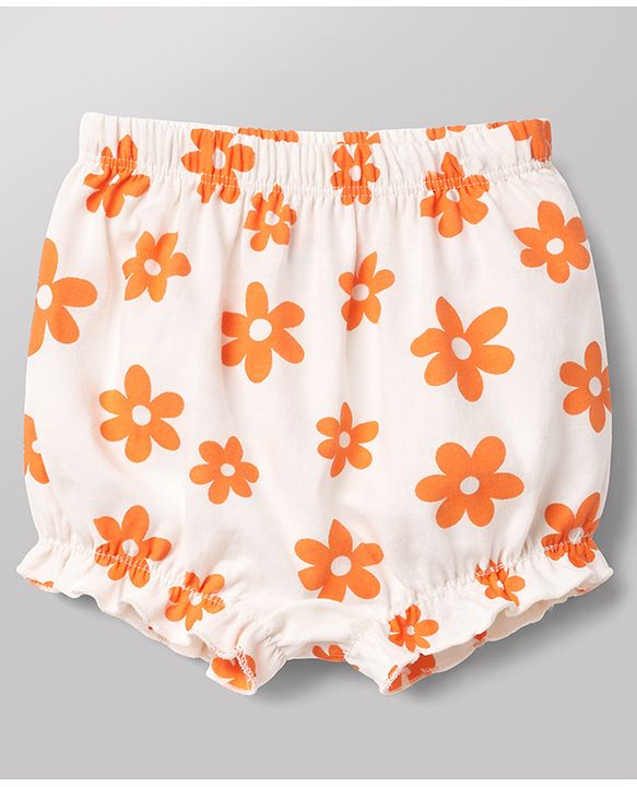 Babyhug 100% Cotton Single Jersey Knit Bloomers With Floral Print Pack of 3 - Multicolor