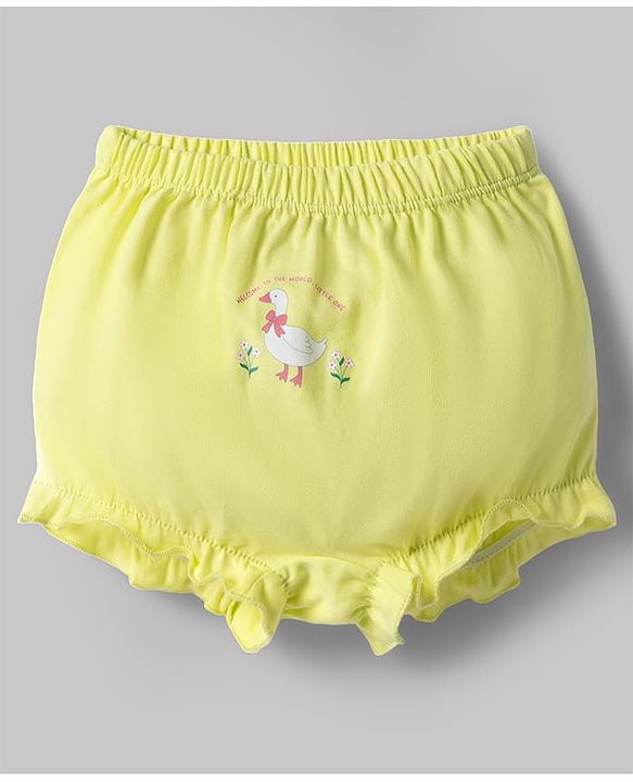 Babyhug 100% Cotton Knit Bloomers with Duck & Floral Print Pack of 3 - Multicolor