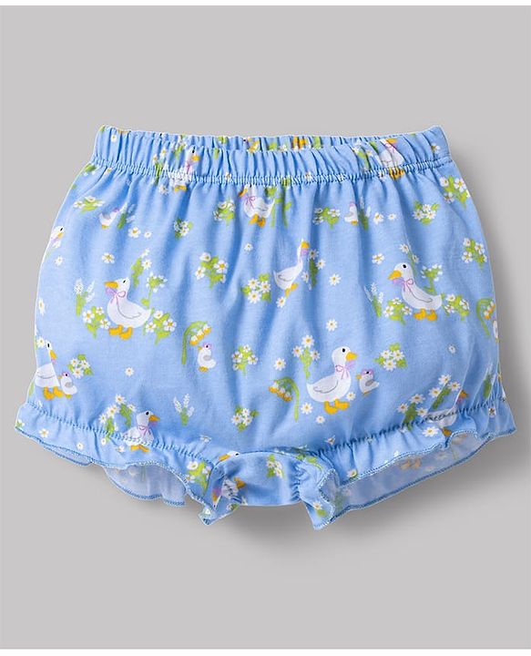Babyhug 100% Cotton Knit Bloomers with Duck & Floral Print Pack of 3 - Multicolor