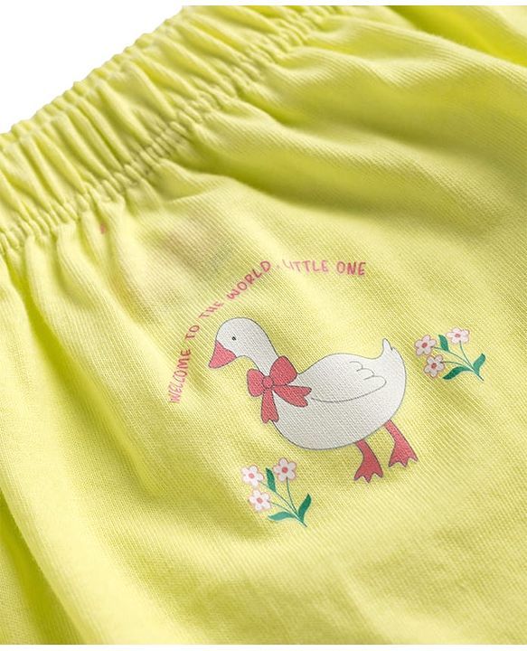 Babyhug 100% Cotton Knit Bloomers with Duck & Floral Print Pack of 3 - Multicolor