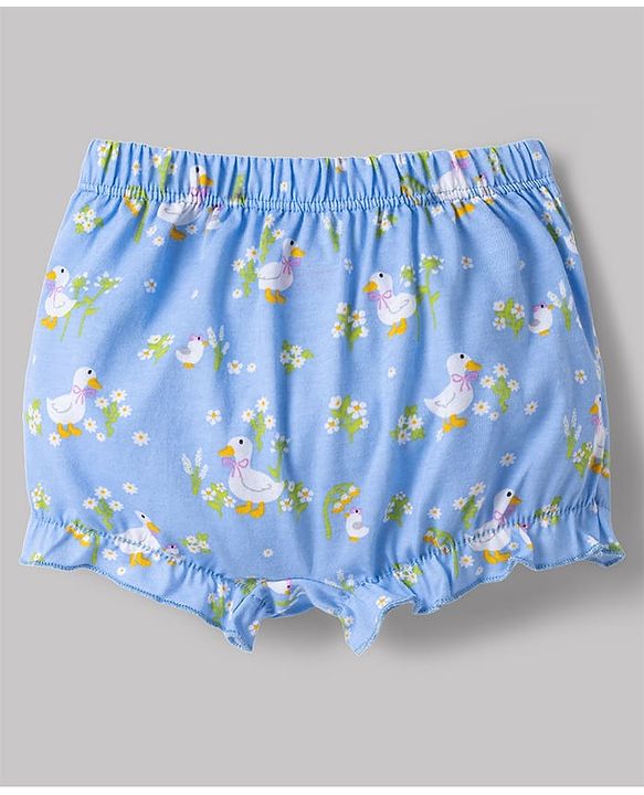 Babyhug 100% Cotton Knit Bloomers with Duck & Floral Print Pack of 3 - Multicolor