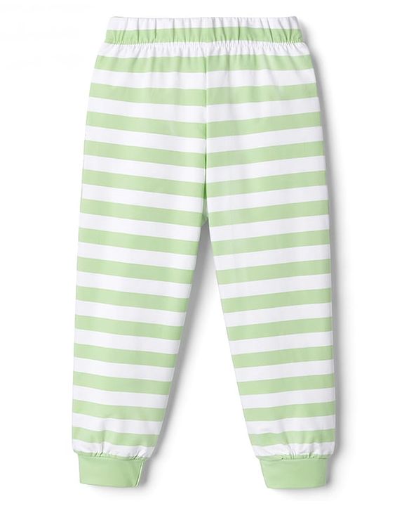 Babyhug Cotton Knit Full Sleeves T-Shirt & Striped Pyjama Night-Suit With Sleep & Koala Print - Green
