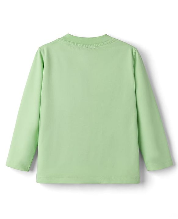Babyhug Cotton Knit Full Sleeves T-Shirt & Striped Pyjama Night-Suit With Sleep & Koala Print - Green