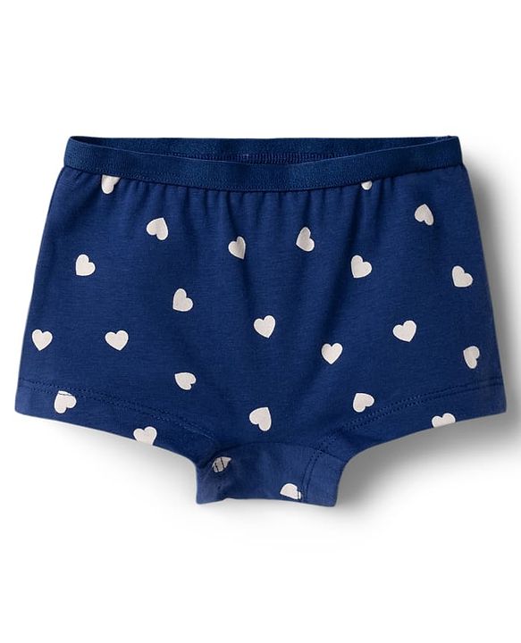 Babyhug 100% Cotton Single Jersey Knit Bloomers With Heart Print Pack of 3 - Multicolor