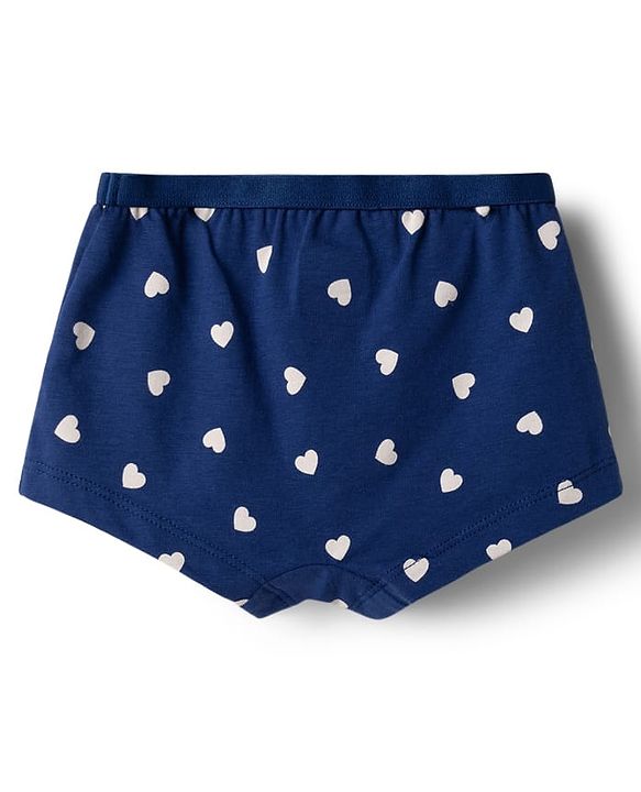 Babyhug 100% Cotton Single Jersey Knit Bloomers With Heart Print Pack of 3 - Multicolor
