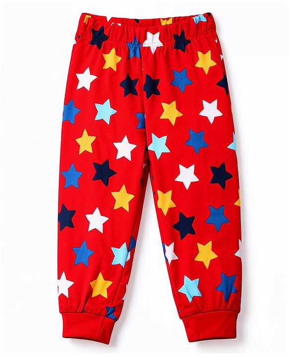Babyhug Cotton Knit Half Sleeves T-Shirt & Pyjama Night Suit With Vehicle Print - Red