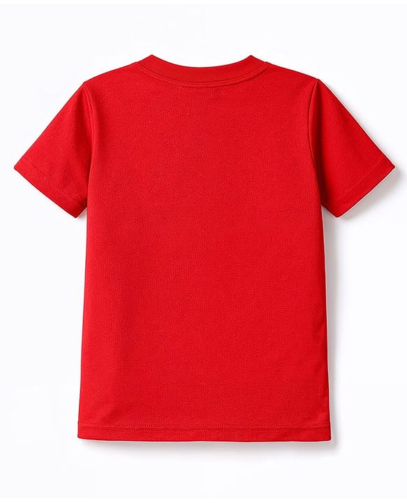 Babyhug Cotton Knit Half Sleeves T-Shirt & Pyjama Night Suit With Vehicle Print - Red