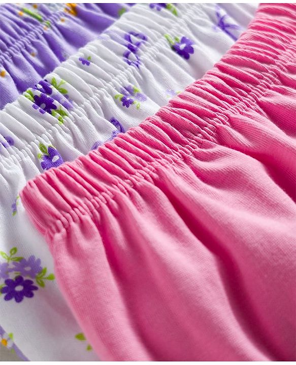 Babyhug 100% Cotton Knit Bloomers With Floral & Duck Print Pack of 3 - Multicolor