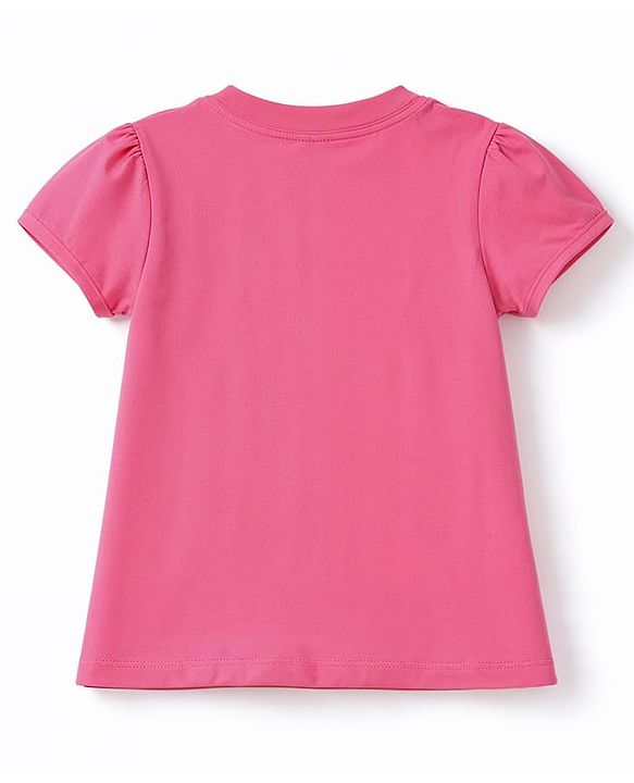 Babyhug 100% Cotton Knit Half Sleeves T-Shirt & Shorts Co-ord Night Suit With Heart Print - Pink