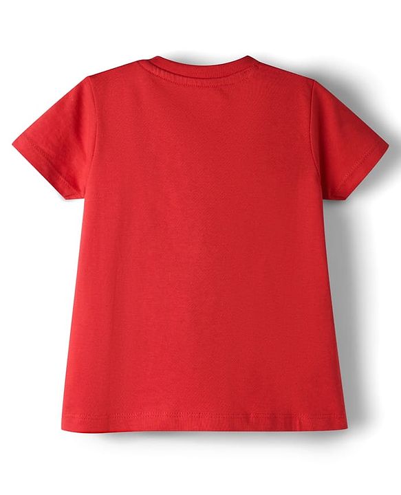 Babyhug Cotton Knit Half Sleeves Hearts Printed T-Shirt & Shorts Night Suit - Red