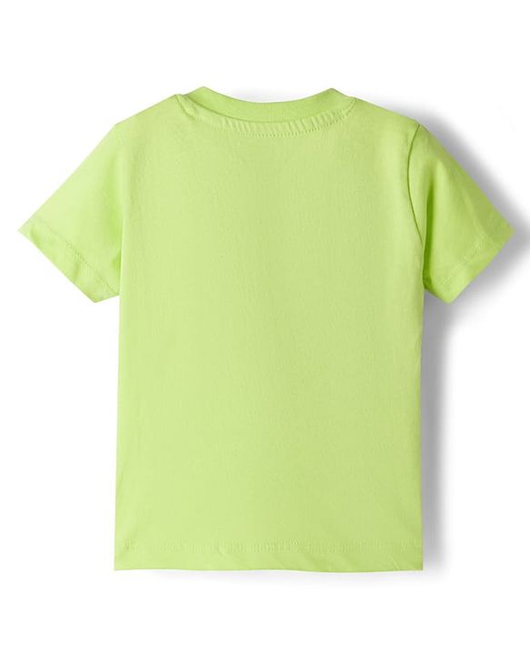 Babyhug Single Jersey Knit Half Sleeves T-Shirt & Dungaree Set with Text Print - Green