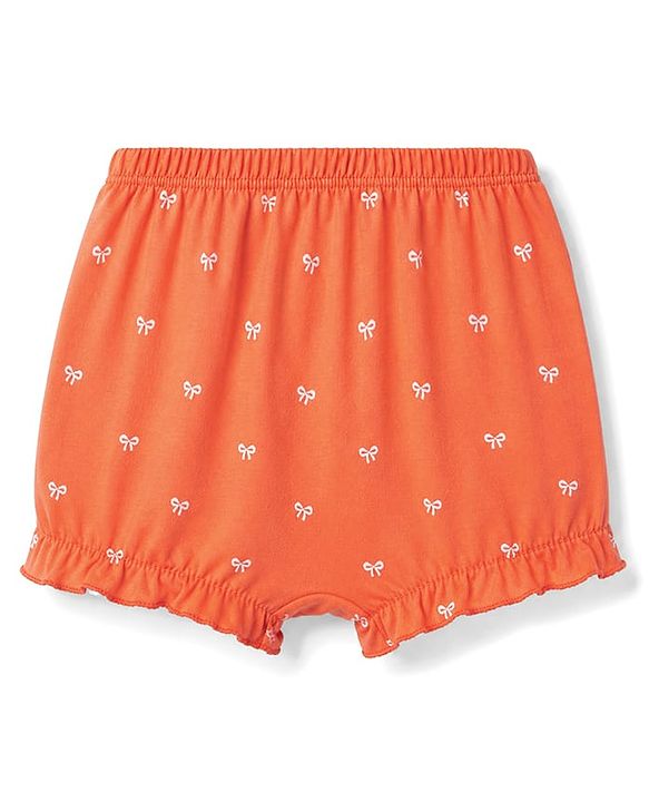 Babyhug 100% Cotton Knit Floral & Bear Printed Bloomers Pack of 3 - Peach Lilac & Orange