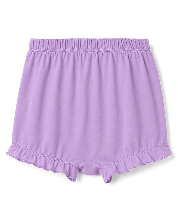 Babyhug 100% Cotton Knit Floral & Bear Printed Bloomers Pack of 3 - Peach Lilac & Orange