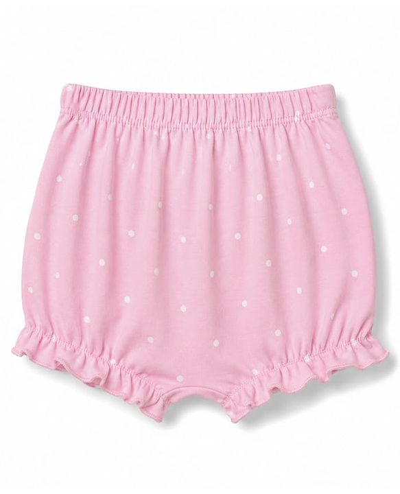Babyhug 100% Cotton Knit Polka Dots Floral & Bunny Printed Bloomers Pack Of 3 - Pink Yellow & White