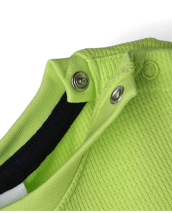 Babyhug Cotton Knit T-Shirts Half Sleeves Structured with Graphics Limegreen 6-9 Months