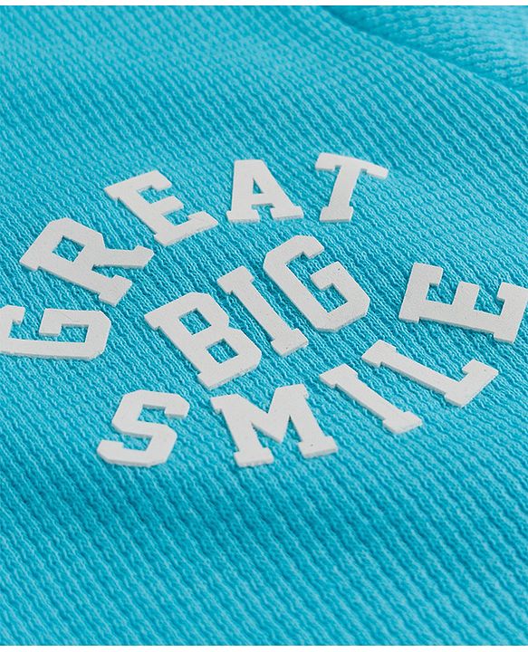 Babyhug Waffle Knit T-Shirt Half Sleeves Structured with Graphics Blue 6-9 Months